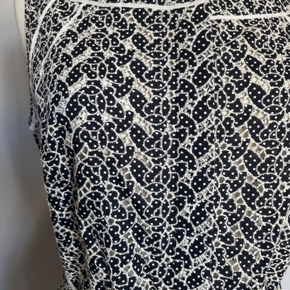 Eileen Fisher Long-Sleeve Black Silk Jersey Relaxed‎ Tunic Top w/ Sheer Layer - Picture 11 of 13